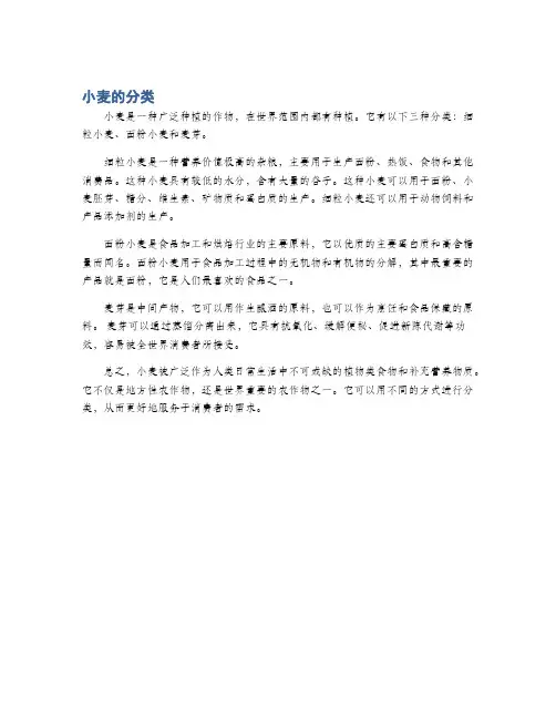 小麦的分类