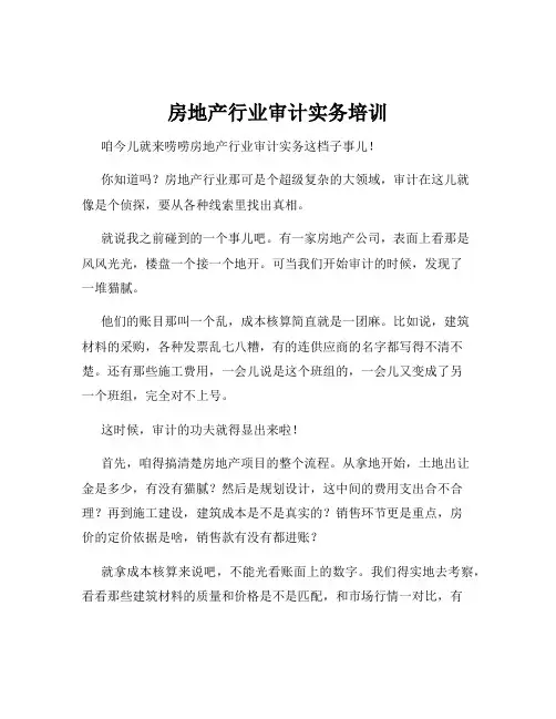 房地产行业审计实务培训