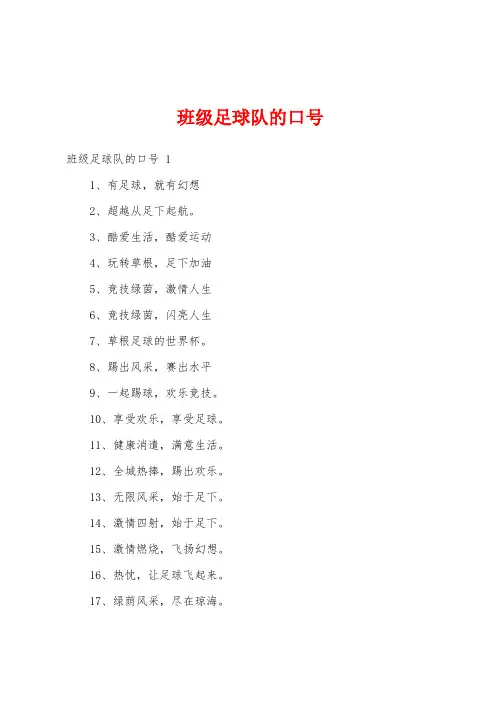 班级足球队的口号 