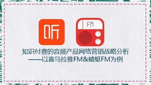 知识付费的音频产品网络营销战略分析授课课件ppt