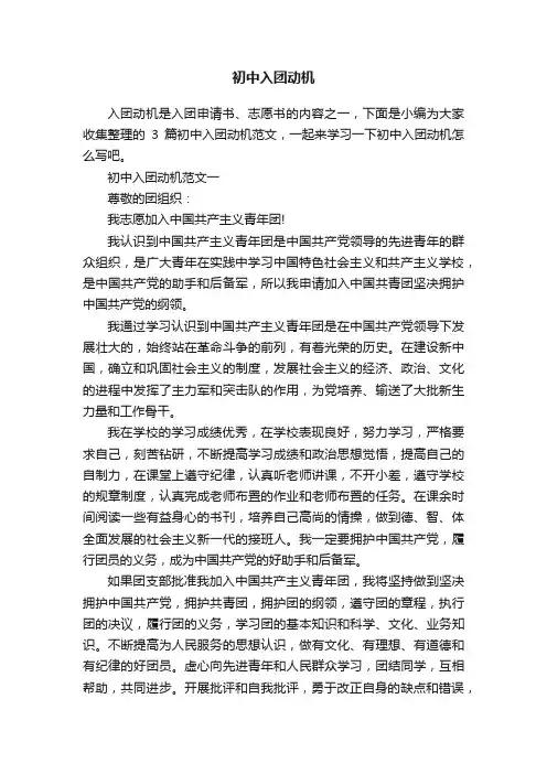 初中入团动机
