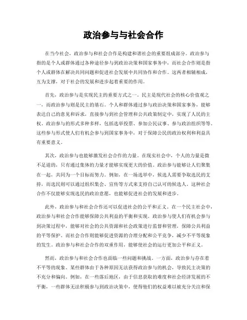 政治参与与社会合作