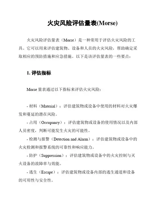 火灾风险评估量表(Morse)