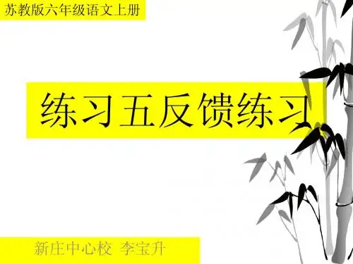 苏教版六年级语文上册练习五反馈练习