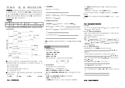 第20讲氯、溴、碘及其化合物
