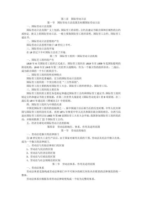 第三章国际劳动立法