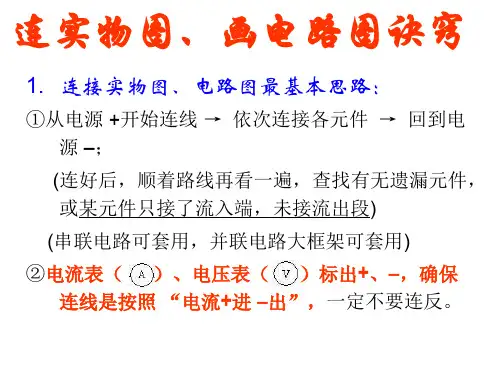 初中物理  连实物图、画电路图诀窍 人教版优秀课件