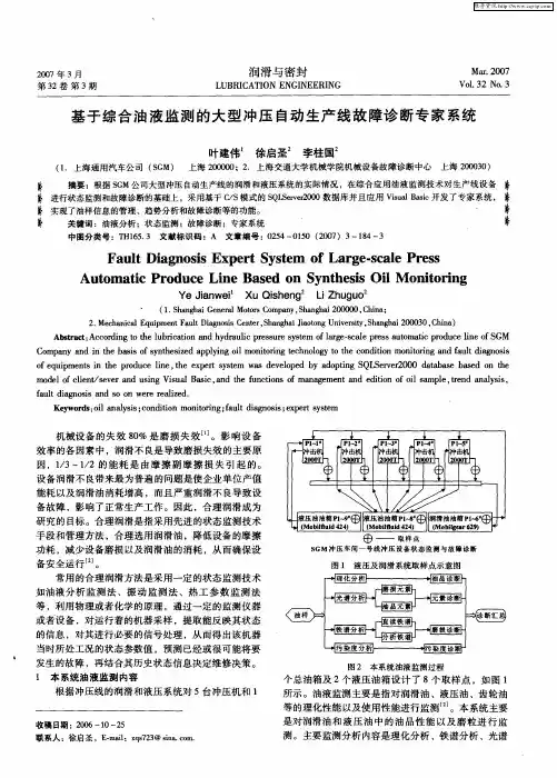 基于综合油液监测的大型冲压自动生产线故障诊断专家系统