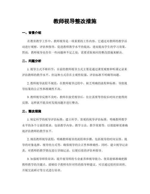 教师视导整改措施