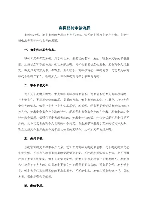 商标移转申请流程