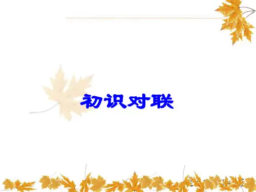 初识对联专业知识