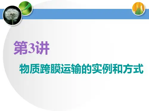 2020年高考生物人教版一轮复习    物质跨膜运输的实例和方式