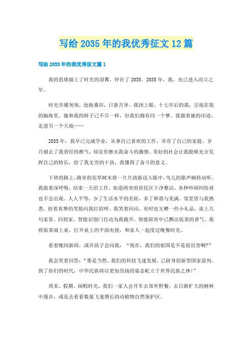 写给2035年的我优秀征文12篇