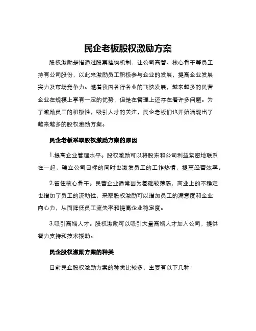 民企老板股权激励方案
