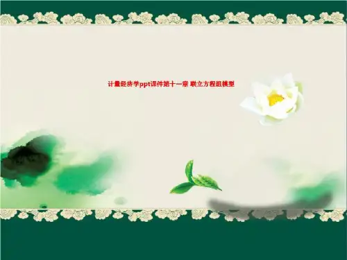计量经济学ppt课件第十一章 联立方程组模型