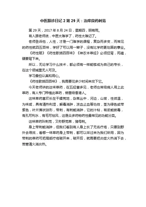 中医跟诊日记2第29天：治痒良药刺苋
