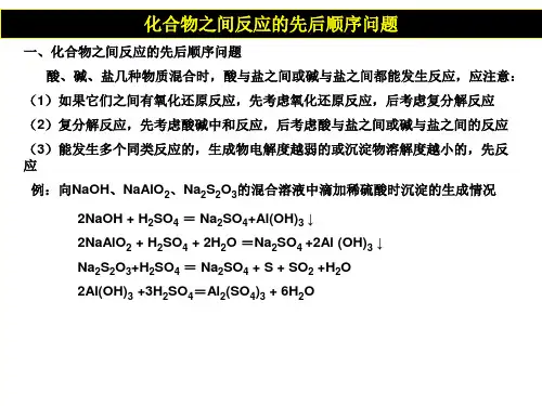 化学反应先后顺序问题