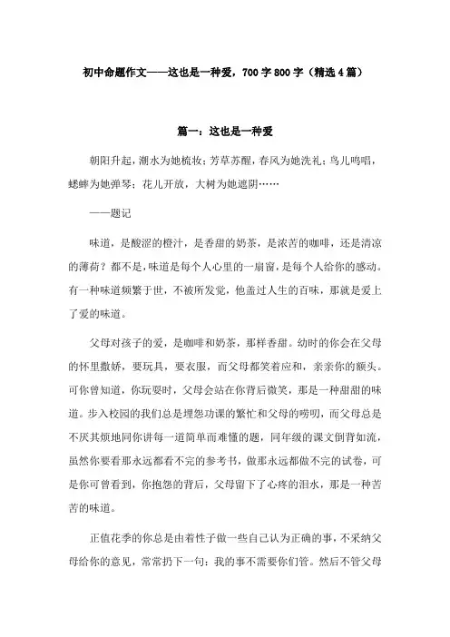 这也是一种爱七年级作文