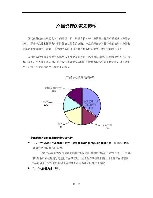 产品经理的素质模型
