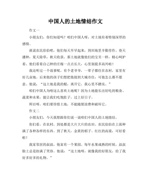 中国人的土地情结作文