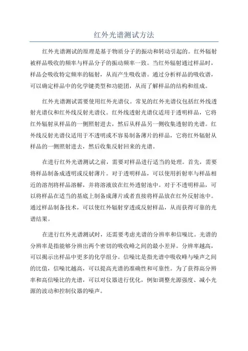 红外光谱测试方法