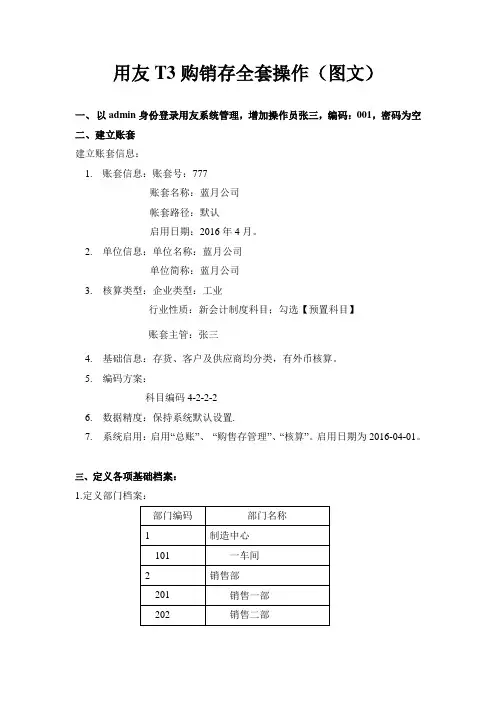 用友T3购销存全套操作(图文)