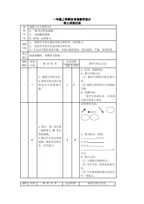 《小小指挥官》[小学体育教案论文反思体会教学设计][经典]