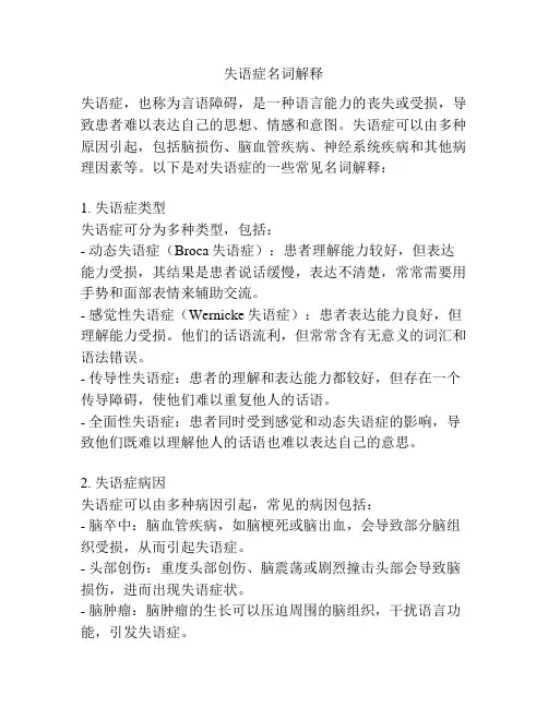 失语症名词解释