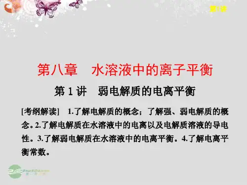 2013高考化学大一轮复习讲义 第八章 第1讲 水溶液中的离子平衡课件