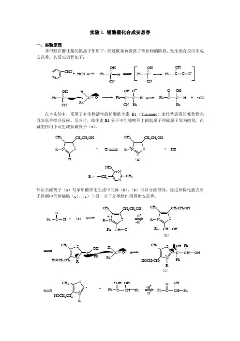 辅酶催化合成安息香