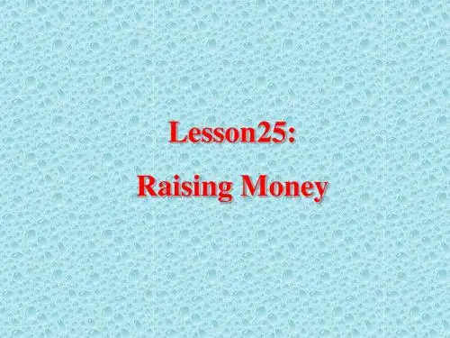 冀教版英语八下Unit 5《Lesson 25 Raising Money》ppt课件2