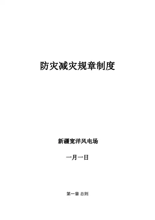 防灾减灾规章制度
