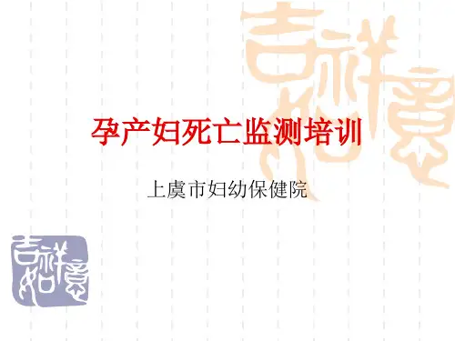 孕产妇死亡监测培训 ppt课件