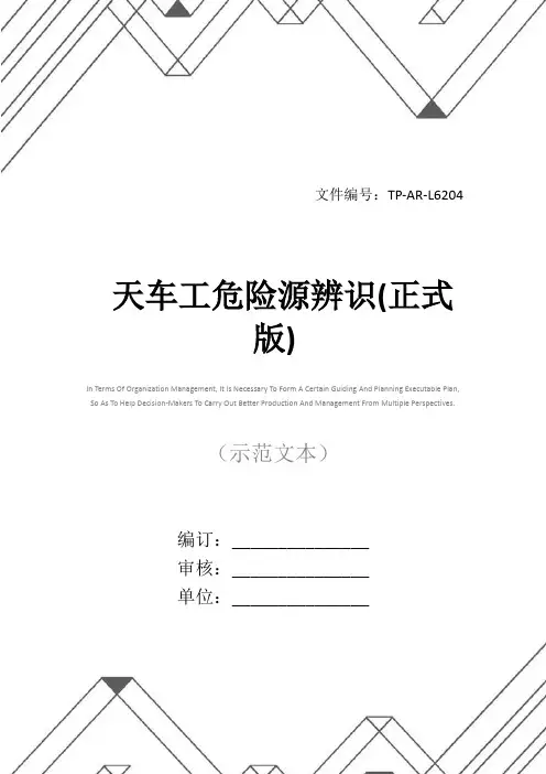 天车工危险源辨识(正式版)