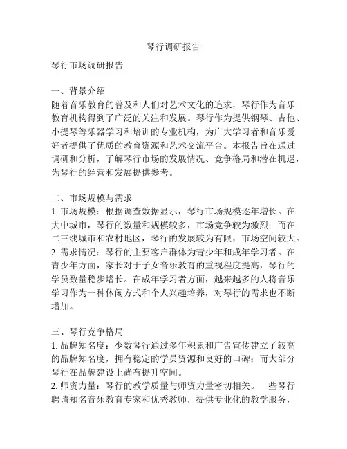 琴行调研报告