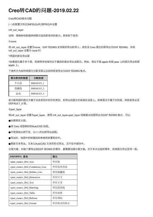 Creo转CAD的问题-2019.02.22