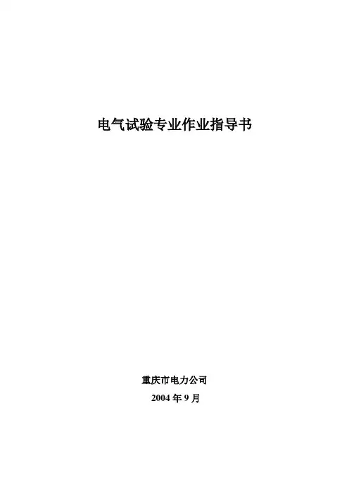 电气试验标准化作业指导书
