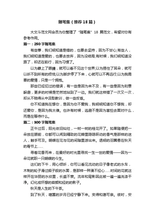 随笔集（推荐18篇）