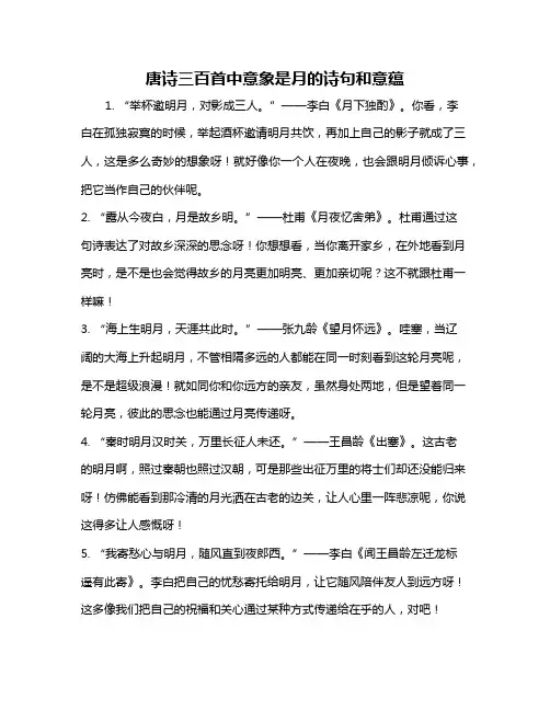 唐诗三百首中意象是月的诗句和意蕴