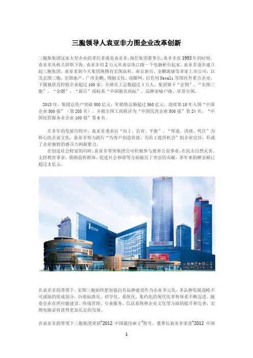 三胞集团董事长袁亚非力图企业改革创新