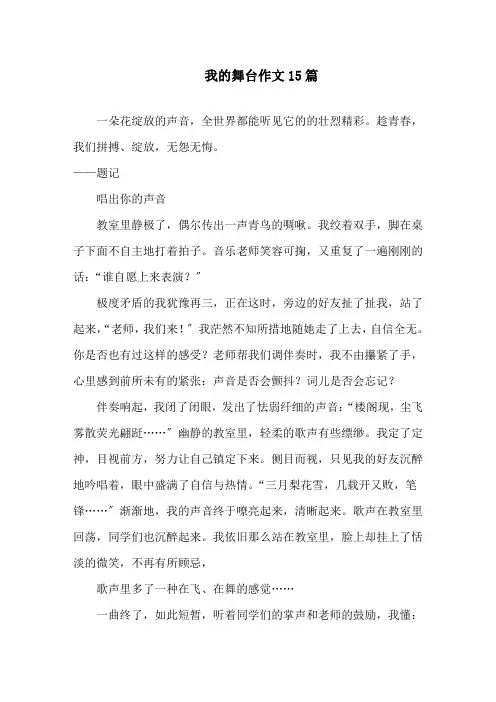 我的舞台作文精选