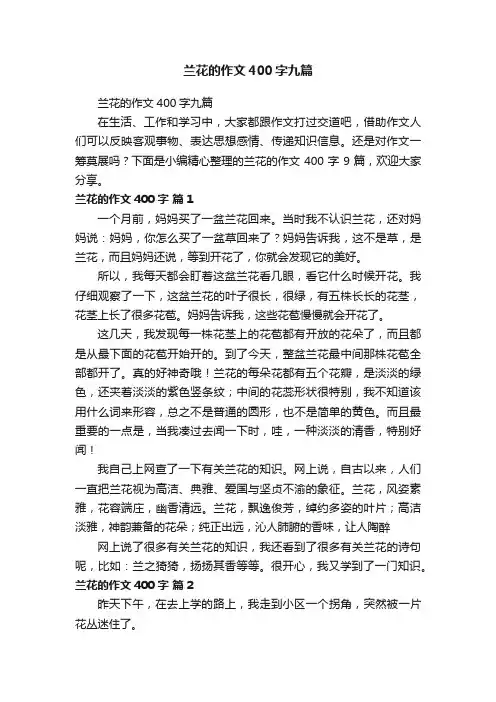 兰花的作文400字九篇