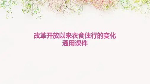 改革开放以来衣食住行的变化通用课件