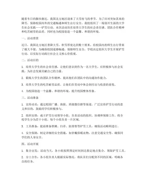 大学生社会实践_铲雪