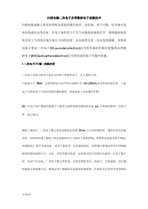 SEM二次电子成像和背散射电子成像