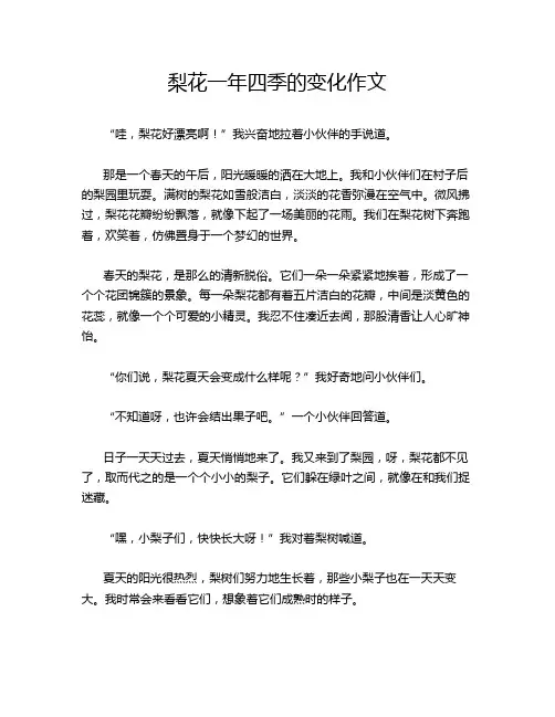 梨花一年四季的变化作文