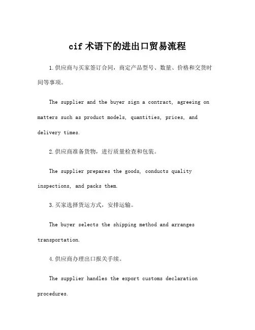 cif术语下的进出口贸易流程