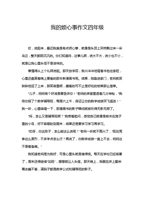 我的烦心事作文四年级