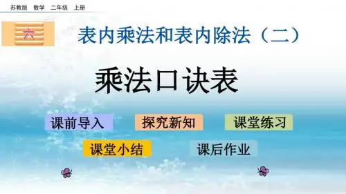 6苏教版小学数学二年级上册.9 乘法口诀表