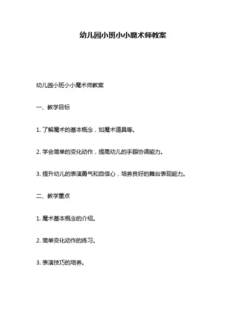 幼儿园小班小小魔术师教案